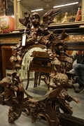 Carved mirror in walnut, Italy 19th century